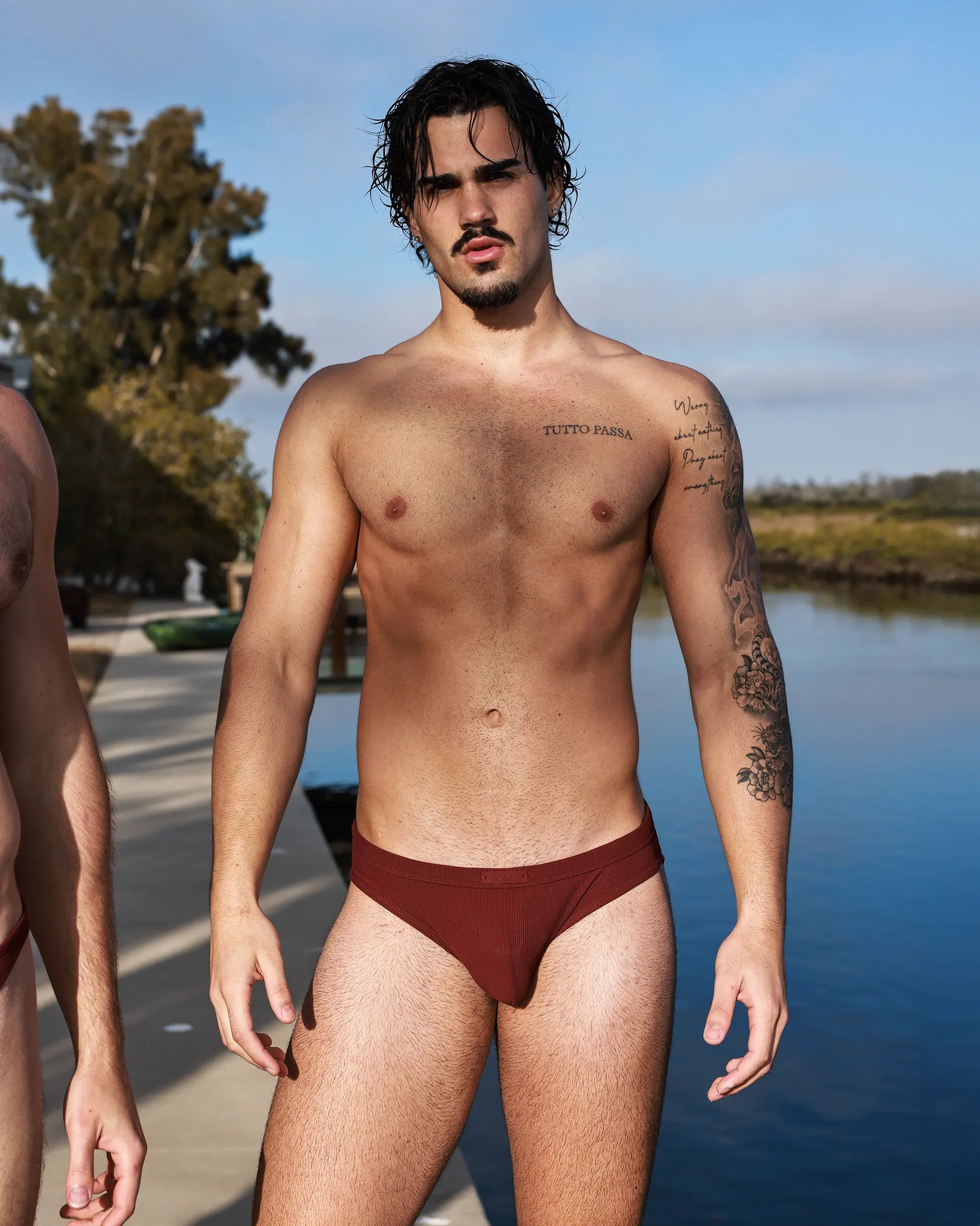 Cinder Ribbed Swim Brief
