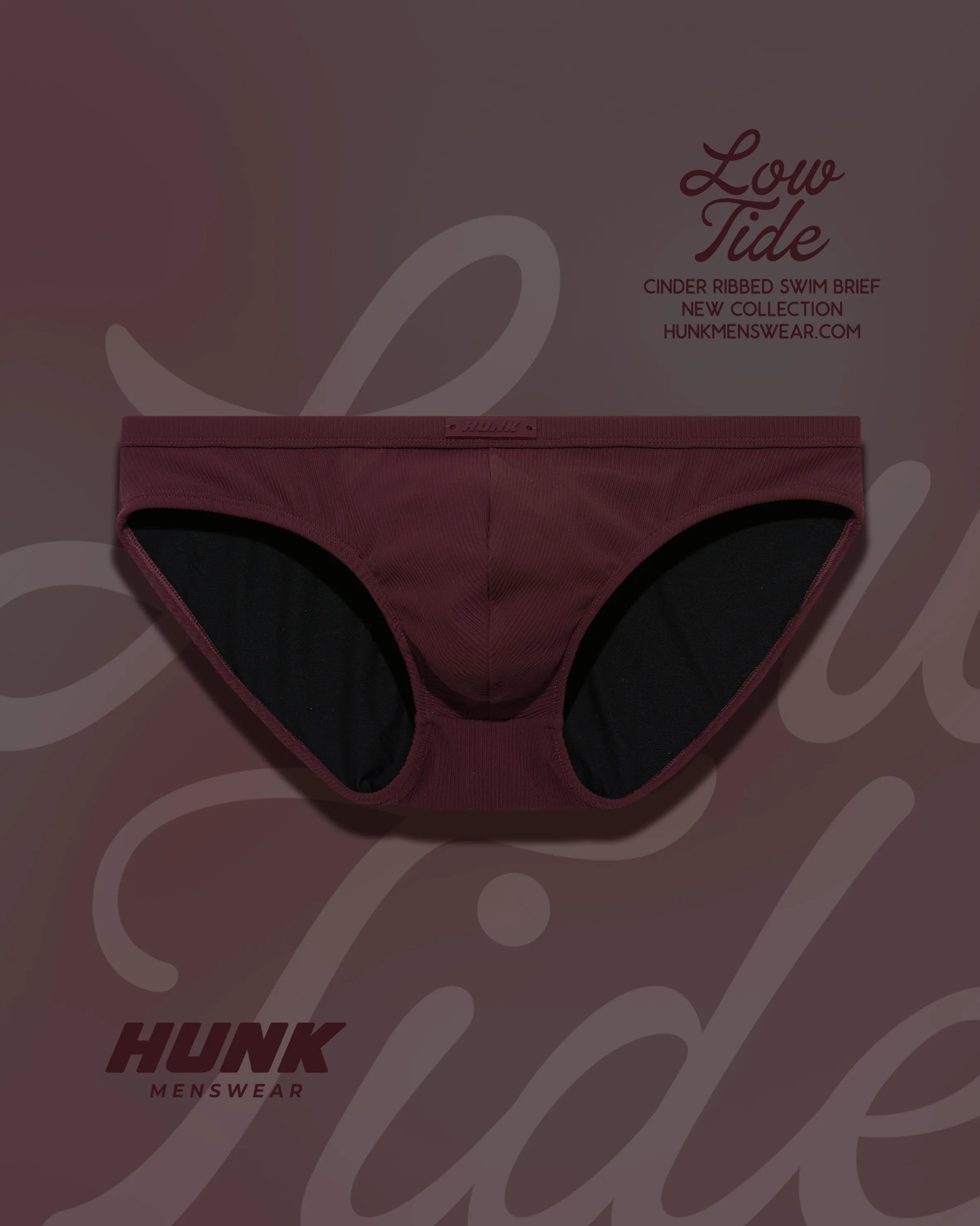 Cinder Ribbed Swim Brief